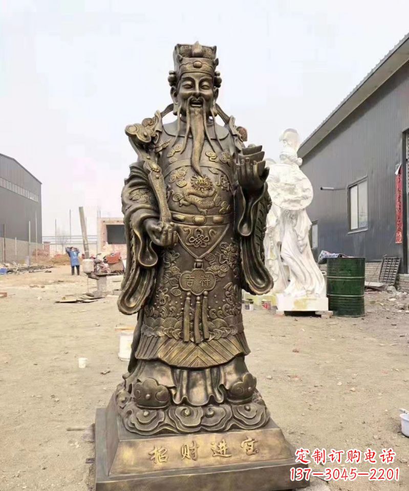 信阳铜雕寺庙财神雕塑