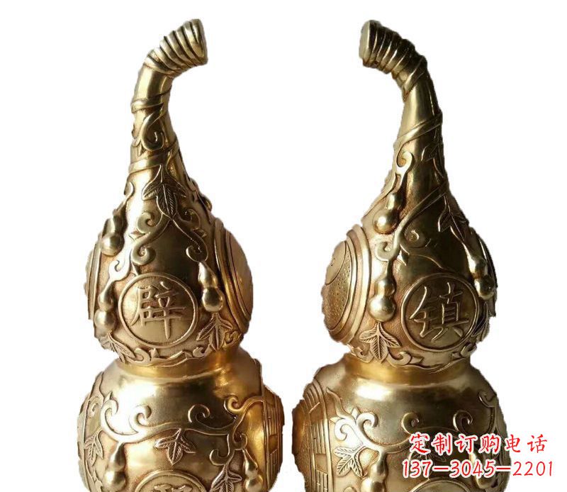 信阳铜雕寺庙平安葫芦雕塑
