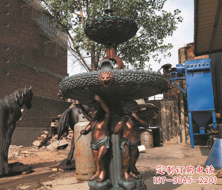 信阳铜雕西方人物喷泉景观雕塑