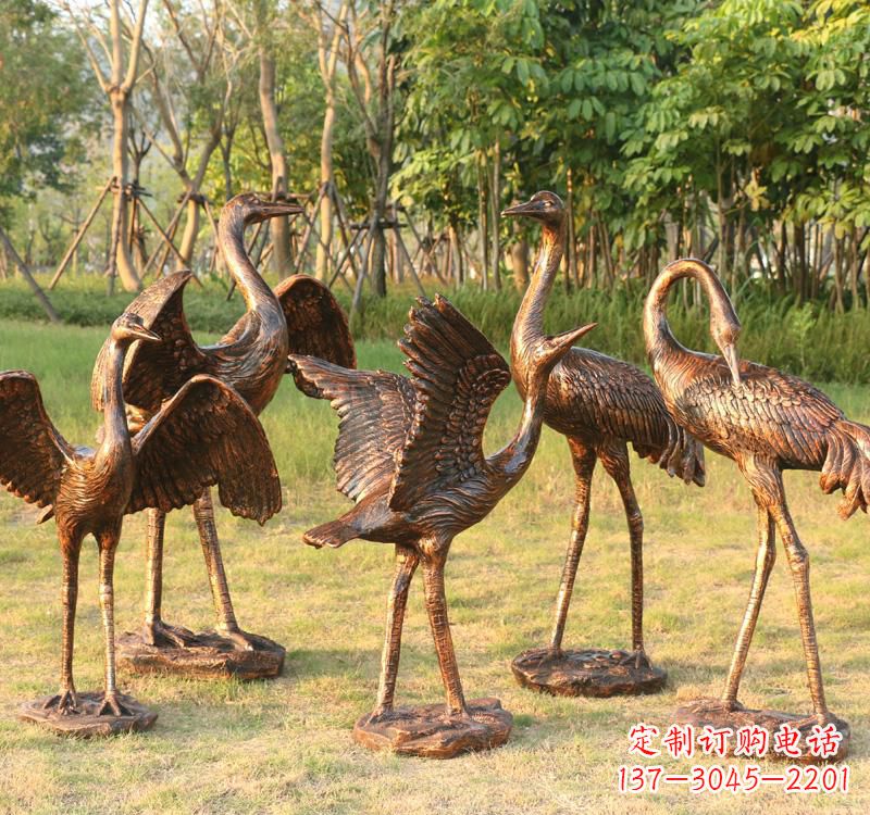 信阳铜雕仙鹤222