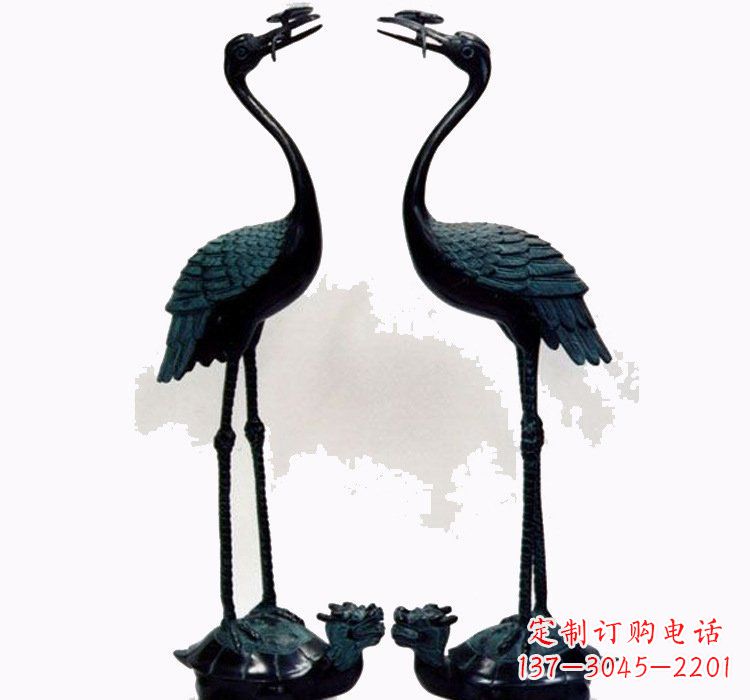 信阳铜雕仙鹤和龙龟