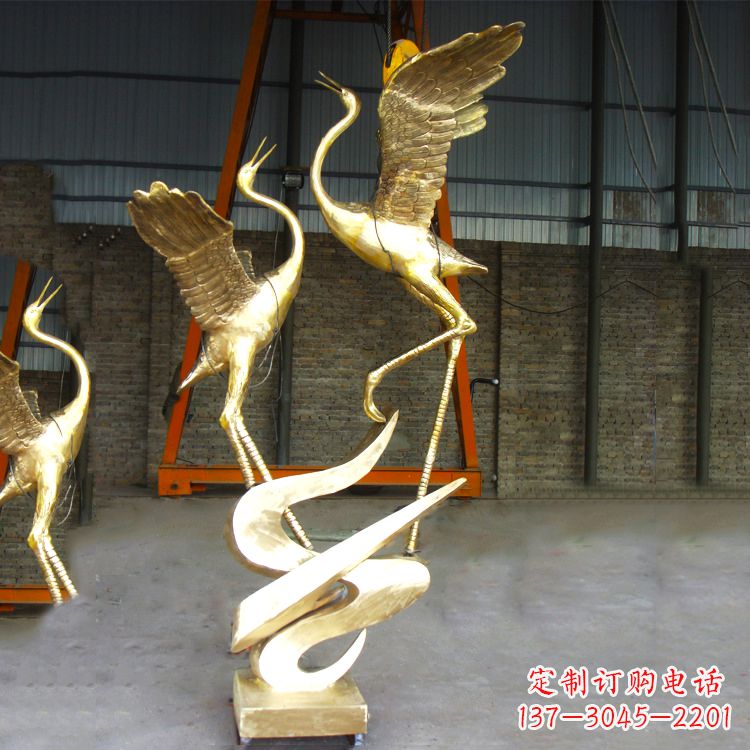 信阳铜雕仙鹤景观雕塑