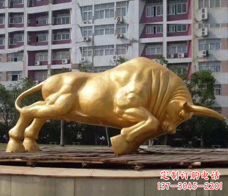 信阳铜雕小区动物牛摆件 (3)