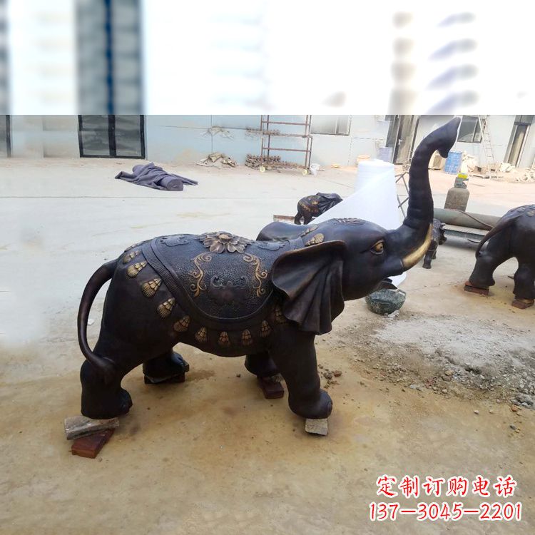 信阳铜雕小象雕塑摆件