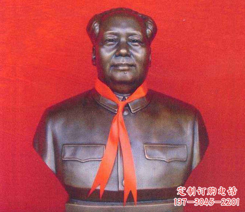 信阳铜雕校园红领巾主席雕塑摆件