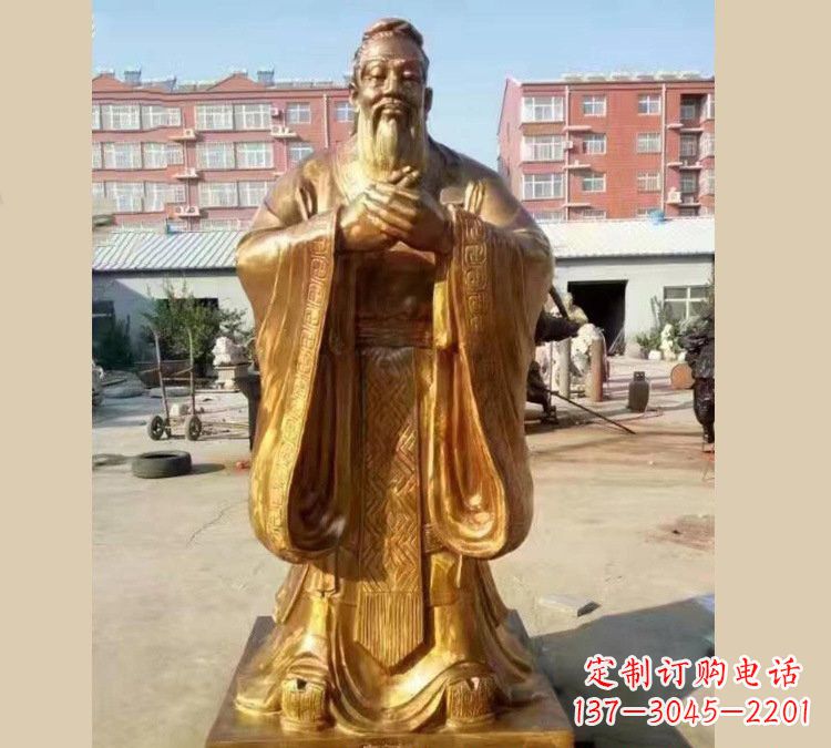 信阳铜雕校园孔子
