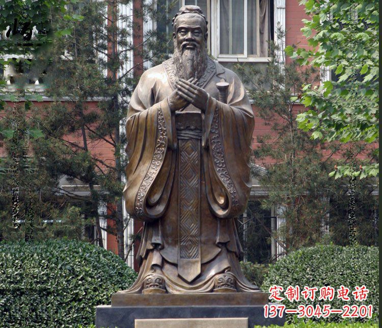 信阳铜雕学校孔子圣人雕塑摆件 (2)