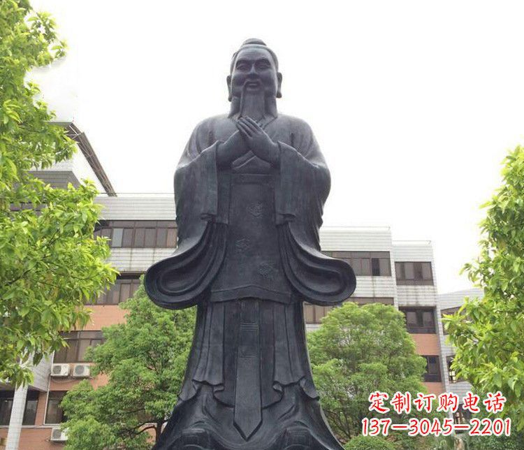 信阳铜雕学校孔子圣人雕塑摆件