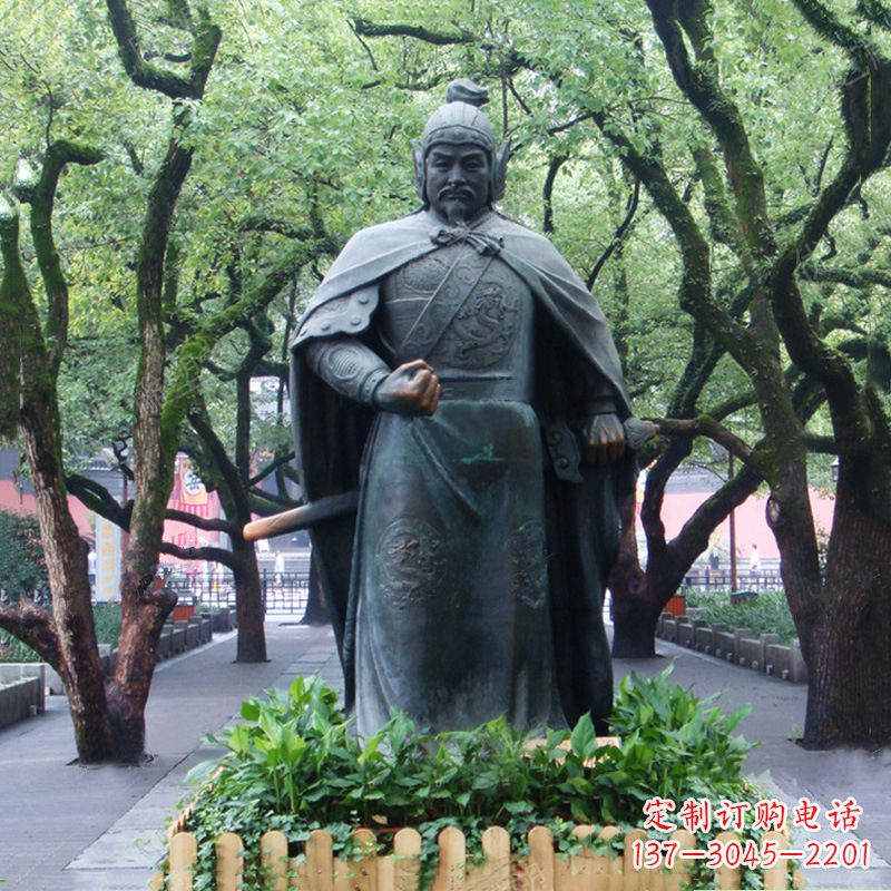 信阳铜雕岳飞雕塑-公园园林历史名人中国古代民族英雄人物雕像