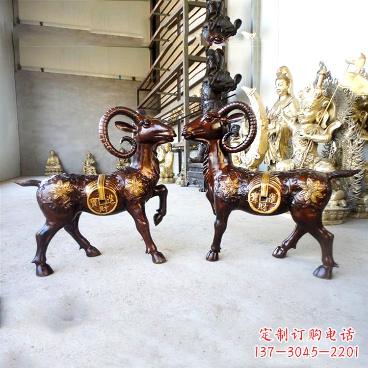 信阳铜雕招财山羊