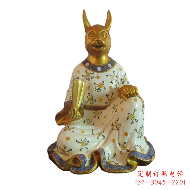 信阳兔-玻璃钢彩绘生肖雕塑