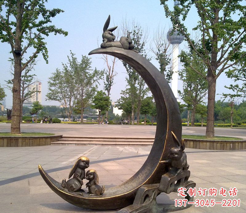 信阳兔子铜雕