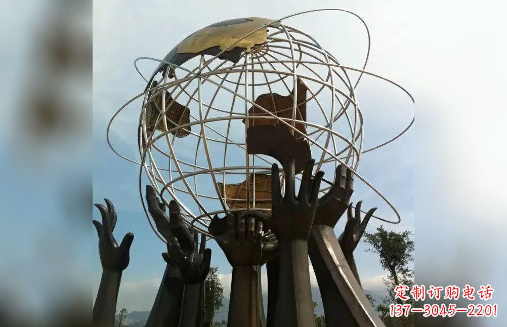 信阳托起地球不锈钢雕塑