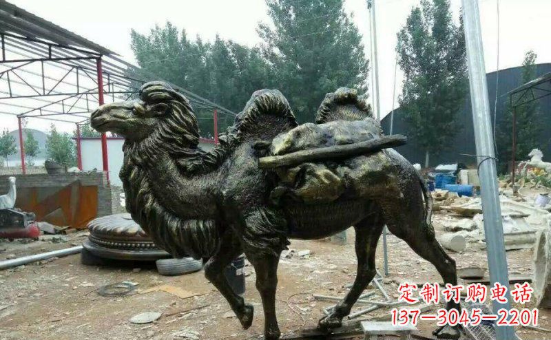 信阳驮着东西的骆驼铜雕