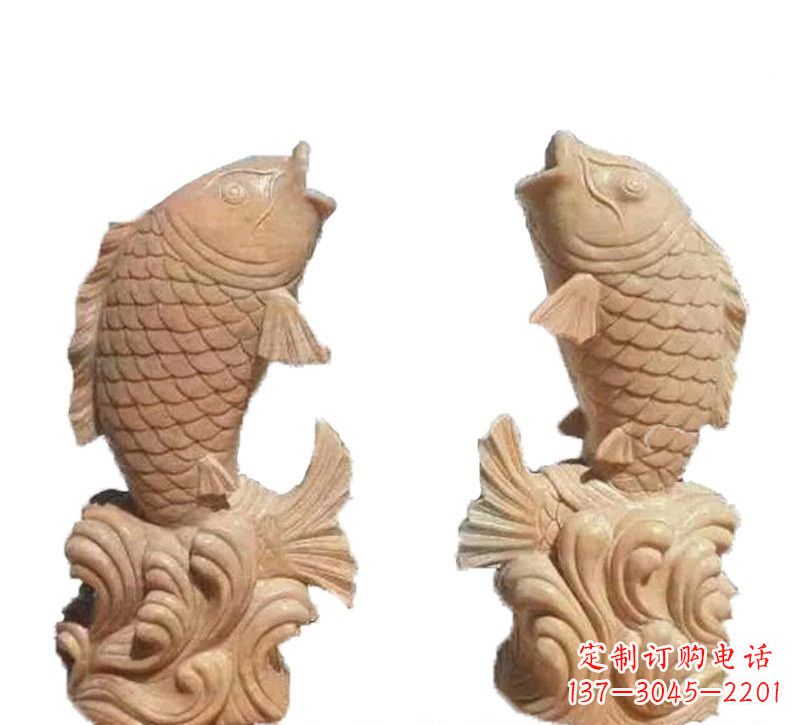 信阳晚霞红公园喷水鲤鱼石雕