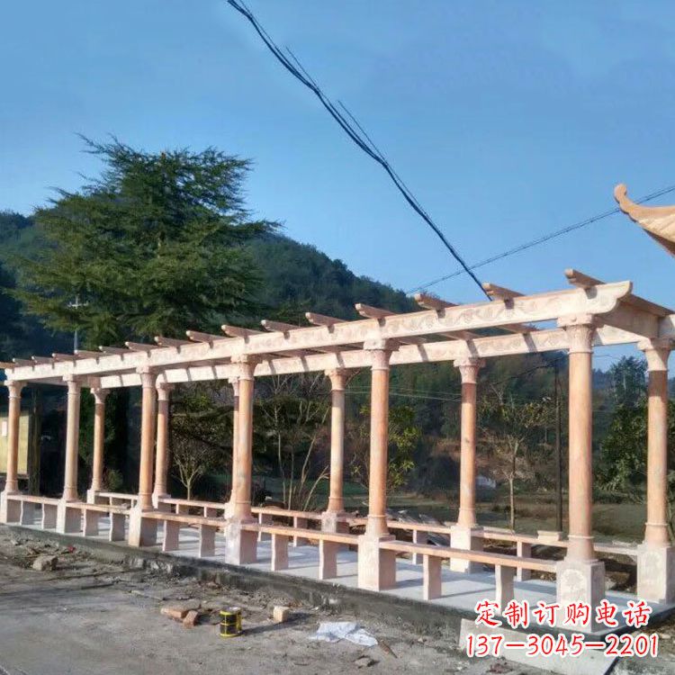 信阳晚霞红花架长廊