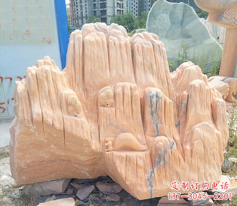信阳晚霞红景观假山雕塑