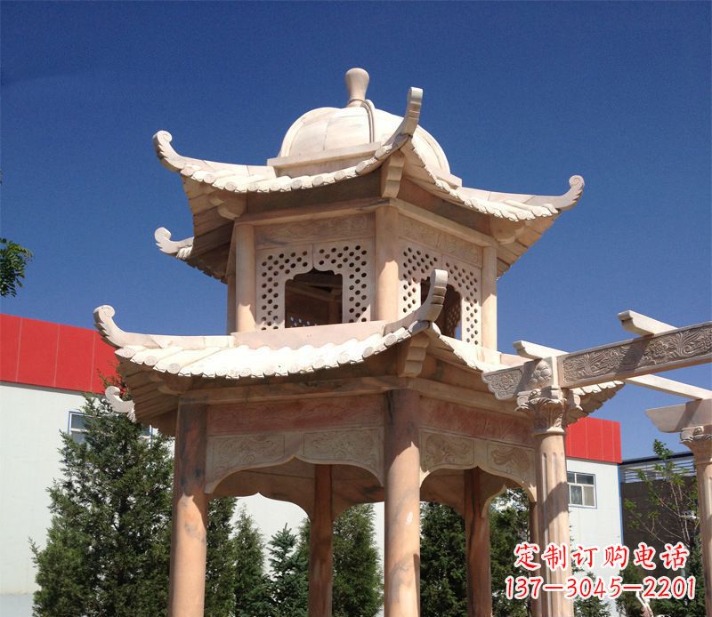 信阳晚霞红景观凉亭雕塑