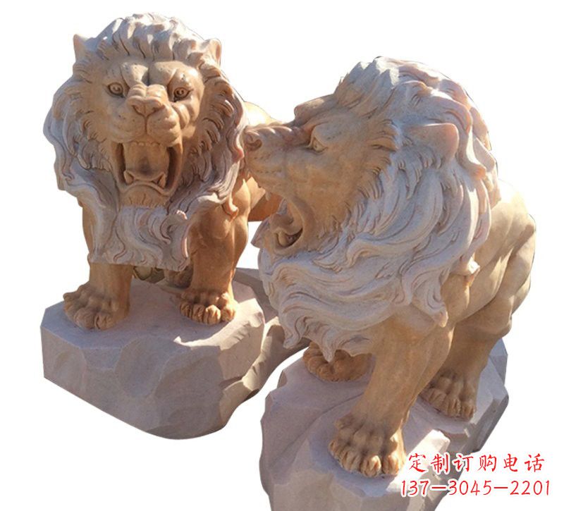 信阳晚霞红欧式西洋狮子雕塑