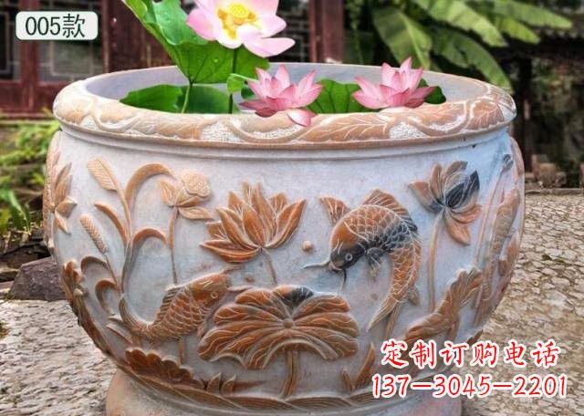 信阳晚霞红水缸鱼缸雕塑