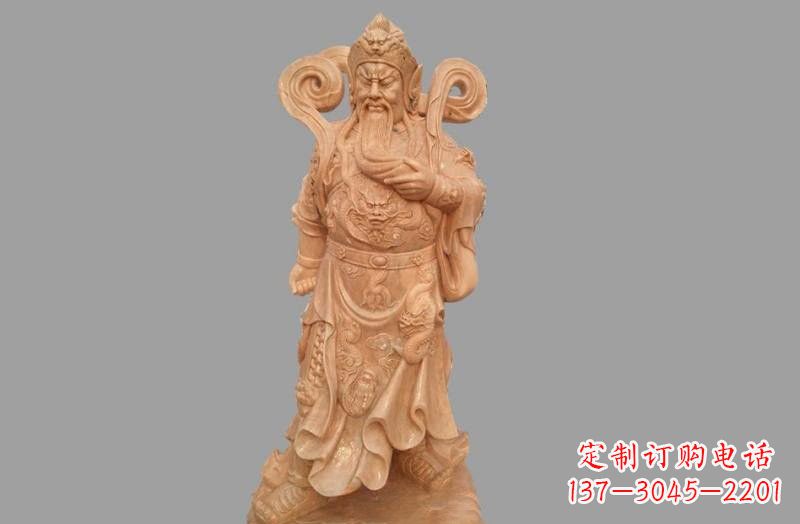 信阳晚霞红武财神关公雕像