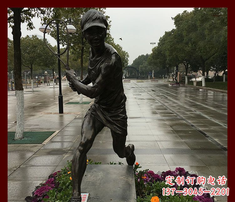 信阳网球运动人物铜雕