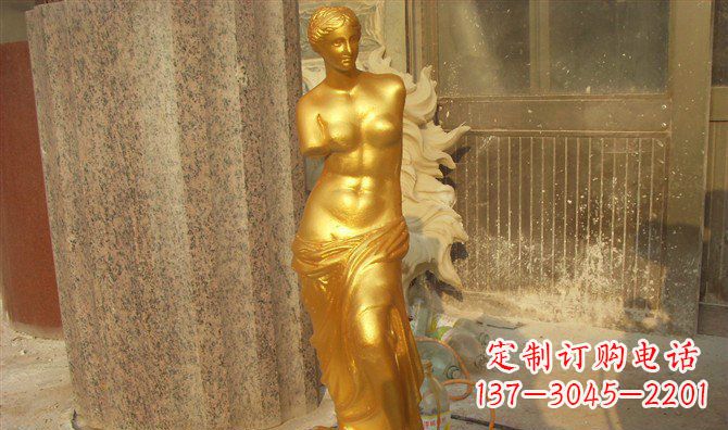 信阳维纳斯玻璃钢仿铜西方人物雕塑 (2)