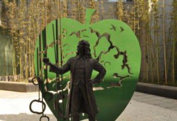 信阳苹果铜雕，传承西方经典名人物牛顿