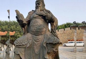 信阳青石关公雕塑，让您的家居更加古典优雅