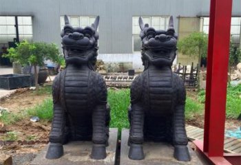 信阳青铜精美麒麟雕塑，注入艺术气息