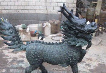信阳青铜雕制神兽麒麟，艺术匠心之至