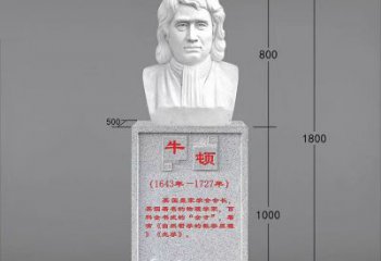 信阳艺术精灵：牛顿汉白玉石头像雕塑
