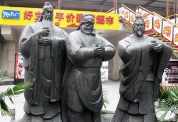信阳铭记经典：三国英雄关羽雕塑
