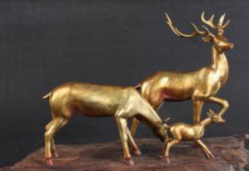 信阳三只小鹿公园动物铜雕，把自然气息带回家