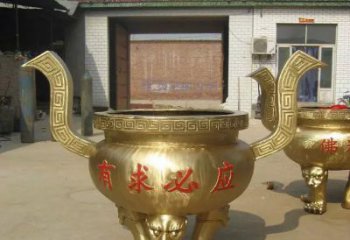 信阳三足香炉铜雕，装点你的寺庙