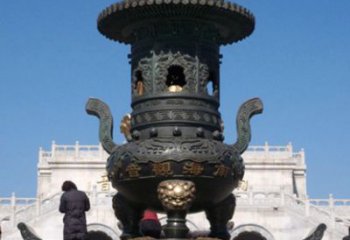 信阳三足香炉铜雕唯美重现历史