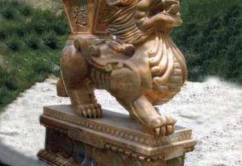信阳商场企业看门神兽“日进斗金”招财貔貅石雕