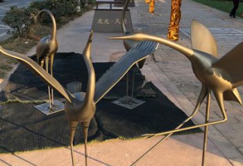 信阳上海不锈钢动物鹤雕塑，精美绝伦
