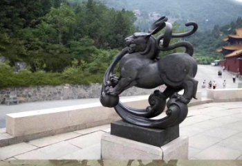 信阳神兽白虎铜雕塑，雕刻出传统中国文化之精髓