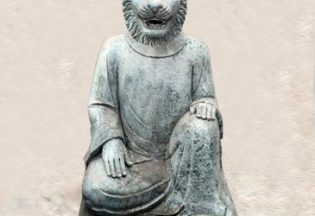 信阳中领雕塑：生肖虎-兽首人身石雕精品