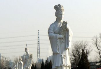 信阳十二花神汉白玉古风美女石雕像