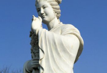 信阳十二花神之三月桃花息夫人汉白玉精美美女雕像