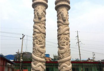 信阳石雕华表盘龙柱，雕塑工艺的精美展示