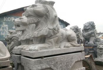信阳优质石雕汇丰狮子雕塑