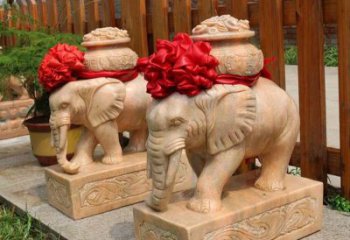 信阳把大象的能量带入家庭——石雕聚宝盆大象雕塑
