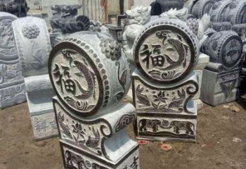 信阳石雕貔貅抱鼓门墩雕塑