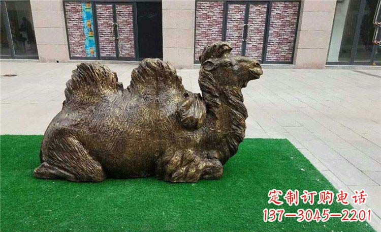 信阳卧着的骆驼动物铜雕