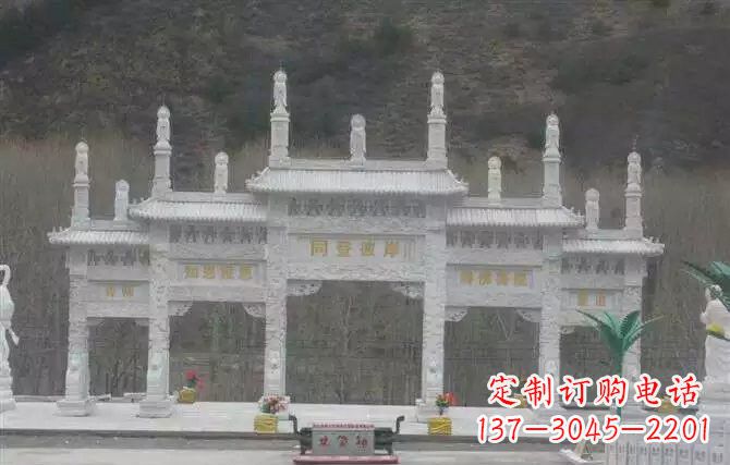 信阳五门牌坊石雕 (2)