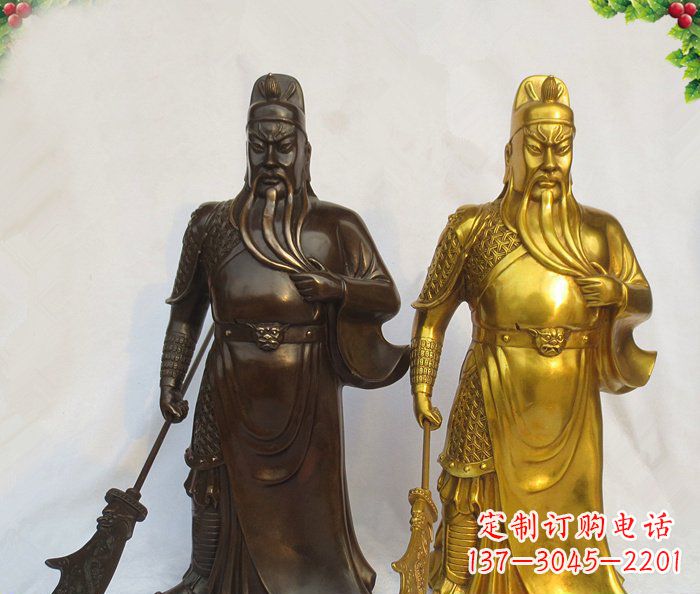 信阳武财神持刀关公铜雕 (2)