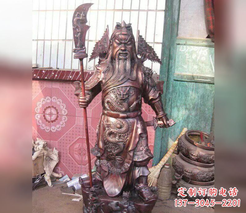 信阳武财神关公提刀铜雕